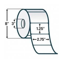 - Zebra 10011989 Etiquetas 2.75" x 1.25" POLYPRO 3000T